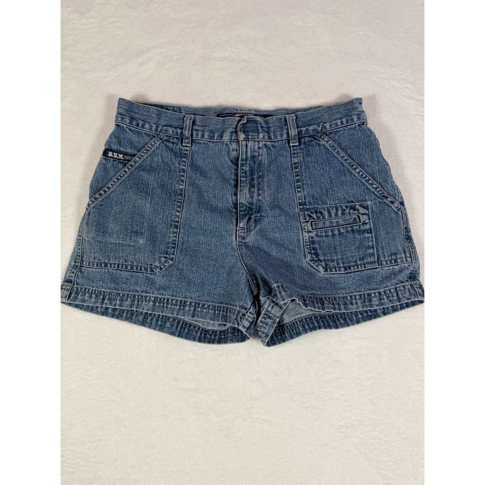 Vintage 90s B.U.M. Equipment Denim Carpenter Utility Shorts Womens 11/12‎